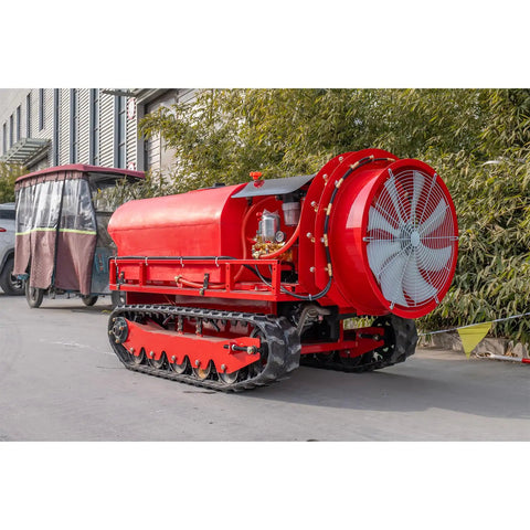 Beefy 400L Remote Control Crawler Sprayer With Dual Brushless Motors And Gasoline Engine parked on farm path