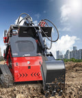 Heavy Duty Skid Steer Loader Attachment Digger Hoe With 12 Inch Bucket And 59 Inch Digging Depth, Universal Quick Tach