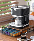 Black Sturdy Wood And Metal Pod Drawer Organizer For K Cup Pods 36 Capacity Storage With Sliding Baskets under coffee maker