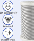 600 Foot Deck Railing Cable Kit One Eighth Inch Diameter Stainless Steel T316 7x7 Wire spool with smooth surface