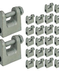 Image showing a set of 24 Three Eighths Inch Metal Beam C Clamp For Wall Ceiling Flange Mounts Galvanized heavy duty clamps.