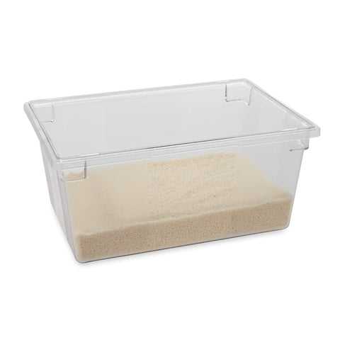 Clear Polycarbonate Food Storage Tote 16.5 Gallon For Restaurant Kitchen Cafeteria BPA Free Durable Tote with Rounded Corners