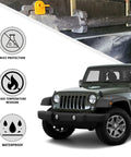 Adjustable Roof Rack Shovel Holder Kit on off-road vehicle, highlighting quick release clamp and rust protection features.