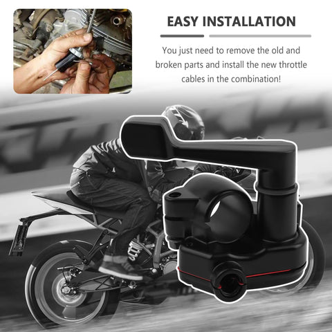 Seven Eighths Inch Thumb Throttle Kit with Throttle Cable installation on motorcycle
