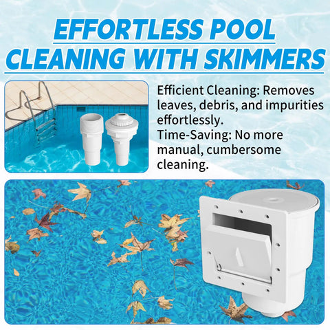 Universal Above Ground Pool Skimmer Kit With Accessories For Standard 6 Inch Wall Openings, removes debris efficiently.