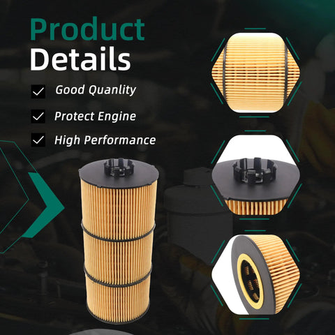 Six Pack LF17511 Oil Filter Fits Freightliner Cascadia 114SD 122SD 108SD And Western Star 4700SB 4700SF 4900FA Heavy Duty Trucks 2009-2020 Replaces P551005 P7505 L6 12.8L 14.8L 15.8L Engines, filter details view