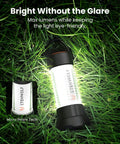 Ultra Bright Camping Lantern With 1000LM LED Floodlight And 5000mAh Battery on grass highlighting bright glow effect