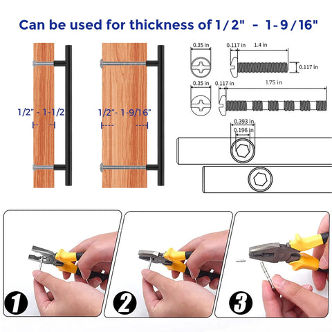 Installation guide for Matte Black 10 Inch Cabinet Handles Set For Kitchen Cabinets Stainless Steel Drawer Pulls 5 Pack