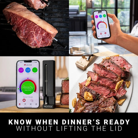 100 Percent Wireless Smart Meat Thermometer With Dual Temp Sensors And Guided Cook System For Barbecue Grill Oven And Smoker No Wires No Fuss 165 Ft Bluetooth Range Dishwasher Safe with app and cooked steak