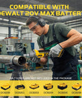 Compatible With 20 Volt Power Batteries This Smooth Operator Cordless Die Grinder in action, grinding metal with sparks flying.