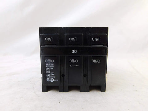 BR330 Type BR Breaker 30 Amp 3 Pole 240 Volt Electrical Breaker For Panels front view showing labels and switches