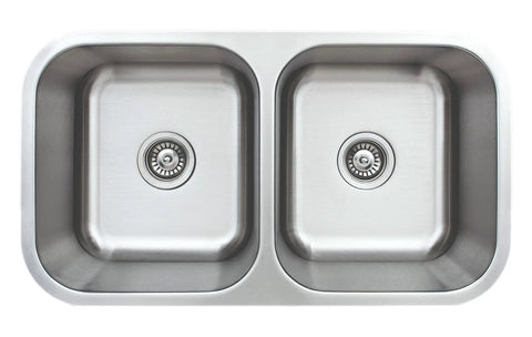 Craftsmen Series 33 Inch Equal Double Bowls Kitchen Sink With 9 Inch Deep Basins Brushed Matte Finish 18 Gauge 304 Stainless Steel