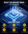 8Ah LiFePO4 12V Battery Drop In Replacement for Lead Acid SLA with built-in smart BMS protection features illustrated
