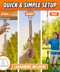 Kids Trapeze Bar With 18 Inch Adjustable Height And Gym Rings For Swing Sets Ninja Warrior Obstacle Course installation steps