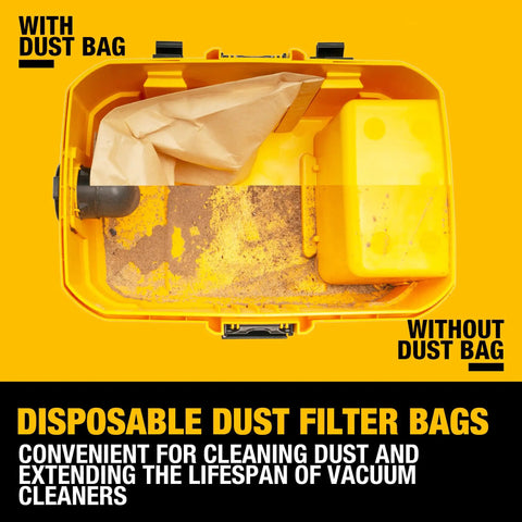 Three Pack Dust Bags For 4 Gallon Wet Dry Vacuums DXVA25 4040 Compatible With DXV04T Grab And Go Fit disposable filter bags