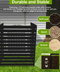 Heavy Duty 3 Panel Metal Privacy Screen Fence For Outdoor Spaces 42 Inch Tall 38 Inch Wide Panels with stability features