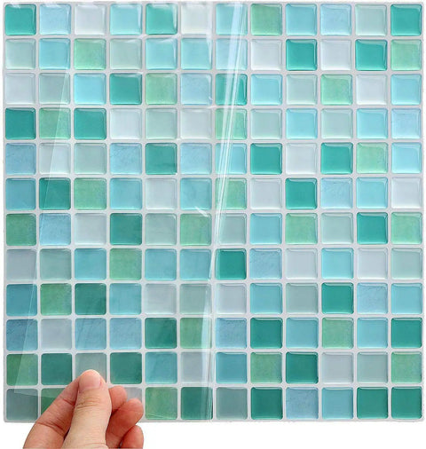 Peel And Stick Backsplash Tiles For Kitchen And Bathroom 3D Subway Style Self Adhesive Vinyl Tiles Waterproof Blue Marble Look Diy Friendly