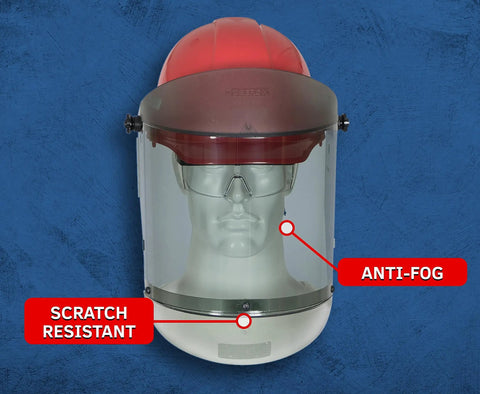 12 Cal Arc Flash Face Shield And Hard Cap Kit For Electricians TCG Series, Canadian hard cap, anti-fog, scratch resistant