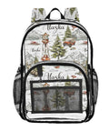Clear PVC Camping Backpack For Kids See Through Daypack With Adjustable Padded Straps Waterproof Tear Resistant Outdoor Adventure Bag For Boys And Girls featuring Alaska-themed print