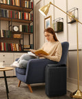 Air Purifier For Home Huge Rooms Up To 1,881 Sq Ft In 1 Hour With App Support True HEPA Filtration next to woman reading in living room