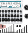 1590 Piece M3 Screw Kit For 3D Printing With Button Head And Hex Socket Heads Nuts And Washers 12.9 Grade Alloy Steel M3 Fasteners Assortment For Hobbyists And Pros Includes Various Lengths For DIY Builds displayed in a storage box