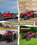 Ultra Fast 2.4GHz Remote Control Monster Truck for Kids on road, sand, gravel, grass with LED headlights, alloy chassis