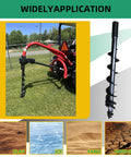 Six Inch Diameter Post Hole Auger For Tractor Mounted Digger 48 Inch Long With Reinforced Collar For Two Half Inch Bolts in use
