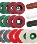 17 Piece 4 Inch Pro Grade Buffing Wheels Polishing Kit For Angle Grinder With 14 Nylon Fiber Flap Discs And Wool Felt Polishing Wheel