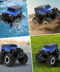 Amphibious RC Car For All Terrain Fun Beasts On Wheels 1 To 16 Scale 2.4GHz Remote Control Monster Truck in various terrains