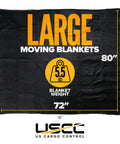 Heavy Duty Moving Blankets 72x80 Inches 4 Pack Quilted Furniture Pads with black polyester and zigzag stitching, 5.5 lbs weight