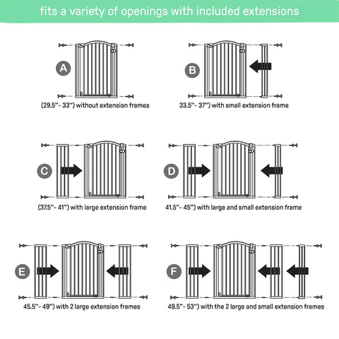 Kid And Pet Safe Gate For Openings 29.5 To 53 Inches Extra Tall 38 Inches No Drill Pressure Mount Or Hardware Mount Walk Through Auto Close Door Fits Doorways Halls Stairs Wall Or Banister Gray