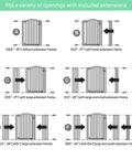 Diagram showing Extra Tall And Wide Safety Gate For Pets And Kids Fits 29 To 53 Inch Openings And Stands 38 Inches Tall No Drill