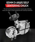 4 Inch Rotary Table For Milling Machines Dual Mount With 65mm Centering Chuck Back Plate T Nuts And 4 T Slots Pro Grade Precision Tool For Metalworking And Woodworking, 65mm 3-jaw chuck