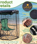 63 Inch Mosquito Net Cover For Canopy Chair With Waterproof Roof And Opening Zipper Heavy Duty Bug Barrier Mesh For Fishing Camping Outdoor Chairs Excludes Chair Fits Most Single Person Canopies installed on green chair by the beach