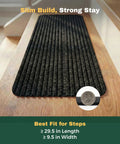 No Slip Carpet Stair Treads 8 By 30 Inches Pack Of 28 With Reusable Adhesive, Slip Resistant Indoor Stair Runner Black on wooden stairs