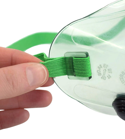 Adjustment strap of Top Notch Safety Goggles For Industrial Use With Indirect Ventilation Anti Fog UV Protection Flexible Vinyl Frame.