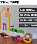 Wall display with Stikk painter tape, easy removal, no residue. 2 Inch Painter Tape For Sharp Edges And Clean Lines 60 Yards Of Residue Free Masking Tape For Diy Paint Projects Great For Baseboards Trim Ceilings And More With Pro Grade Adhesive Yet Easy To Remove.