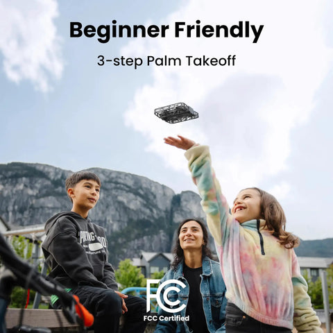 Child launching the Follow Me Drone With Camera And Self Flying Mode, Foldable Mini Drone With HDR Video Capture, Palm Takeoff