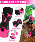 Pink Razor Scraper Kit With 3 Scrapers And 45 Replacement Blades Including 15 Metal And 30 Plastic Blades For Paint Adhesive Decal Stickers Glass Window Stovetop Cleanup Includes 1 Long Scraper And 2 Double Ended Scrapers with ergonomic handle and protective cap