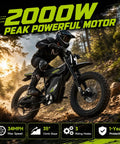 All-Terrain Fat Tire Electric Mountain Bike With 2000W Peak Motor in action on a rugged dirt trail with full suspension.