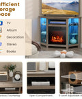 Corner Electric Fireplace TV Stand With Heater And LED Lights, Easy App Control, Adjustable Shelves, Cozy Media Console