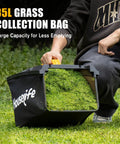 40V Cordless Lawn Mower Compatible With Two 20V Max Batteries Tool Only, 14 Inch Electric Lawn Mower With 35L Grass Bag, 6 Position Height Adjustment, Foldable Push Mower For Quick No Fuss Yard Work, 35L grass collection bag filled with clippings