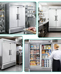 Heavy Duty Commercial Reach In Freezer 49 Cu Ft Built Solid For Bulk Grocery Stash Pro Kitchens with digital controls in a kitchen.