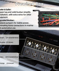 Prewired Waterproof 12V Fuse And Relay Box With 12 ATC ATO Fuses And Four Relay Slots for Marine and Automotive Use
