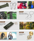 238 Piece Emergency Survival Kit With First Aid Tools Tactical Molle Pouch Emergency Tent And Blanket 22 In 1 Multi Tool Ideal For Earthquakes Outdoor Adventure Camping Hiking Hunting, featuring parachute cord, wire saw, whistle, and compass