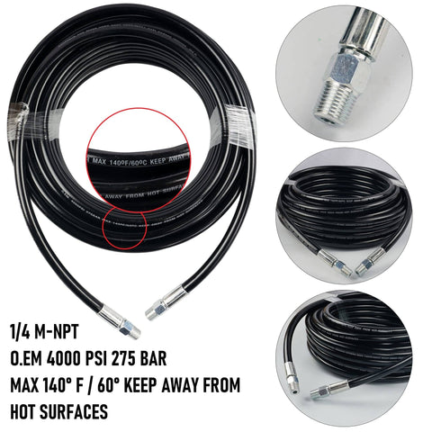 Coiled Pro Grade Heavy Duty Drain Sewer Jetter Kit For Pressure Washers With 50 Foot Hose And Four Thousand Psi with adapter close-up