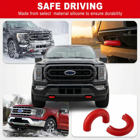 Tow Hook Cover Set 2Pcs For Ford F-150 2004-2026, Bronco Outer Banks/Base/Big Bend 2021-2026, Toyota Tundra 2017-2021 showcased on trucks
