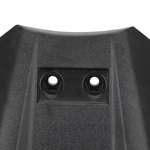 Heavy Duty Motorcycle Battery Cover And Guard Shield For Electric Dirt Bikes Built With Hella Rugged Plastic to resist heat, close-up view of mounting hardware.