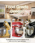 Food Grade 4 Oz Grease For Kitchen Mixers And Stand Mixers, Food Safe Lubricant To Reduce Gear Wear, Fits 4 To 7 Quart Models, Includes Gasket And Spatula, Prolongs Mixer Life And Keeps Beater Running Smoothly. Food-grade grease for stand mixers
