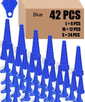 Blue 42 Piece Hydraulic Oil Service Plug Kit With Large Medium And Small Plugs For Oil Lines And Hoses displayed with packaging.